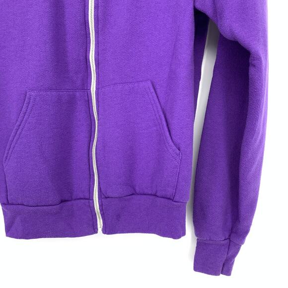 American Apparel F497 Full Zip Hoodie Sweatshirt Womens Sz Small Purple - Picture 4 of 6
